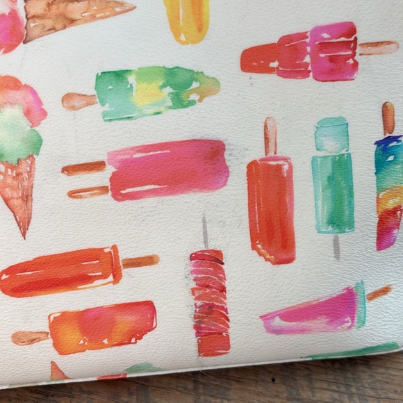Kate Spade Ice Cream Popsicle Flavor of the Month Large Leather Tote & Pouch - Picture 10 of 13